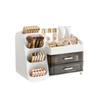 Makeup Organizer with Brush Holder – Skincare & Cosmetic Storage Box with Drawers