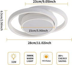 Modern LED Ceiling Lights 32W 2350lm, Warm White 3000K, Round Ceiling Lighting for Bedroom Hallway Balcony Corridor