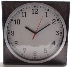23cm Modern Wall Clock – Large Easy Read Numbers, White Dial & Silver Frame