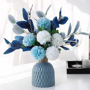 NAWEIDA Artificial Hydrangea Flowers with Vase – Faux Floral Arrangement Décor