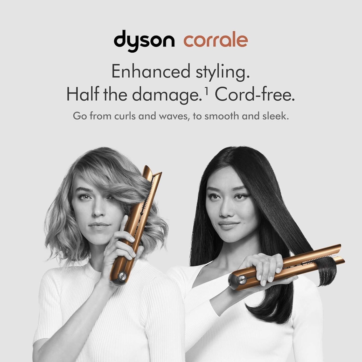 Premium Hair Straightener – Bright Copper/Nickel Finish, Smooth Styling Flat Iron for Sleek, Shiny Hair