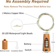 10-Pack Bottle Cork Lights, 20 LED, Multicolor Fairy