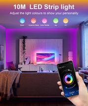 10M RGB LED Strip Lights, Music Sync, Remote & App