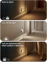 Plug-in Motion Sensor Night Light, 3000K Warm White