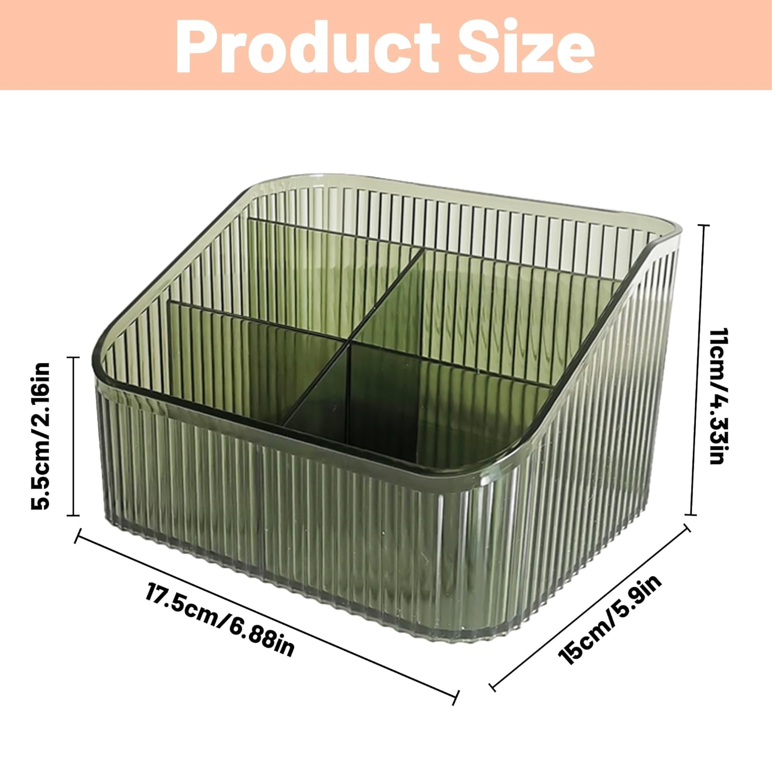 Homeanda Green Makeup Organizer – Cosmetic & Skincare Storage Compartments