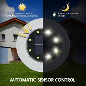White Solar Ground Lights – 8-Pack Waterproof LED Pathway