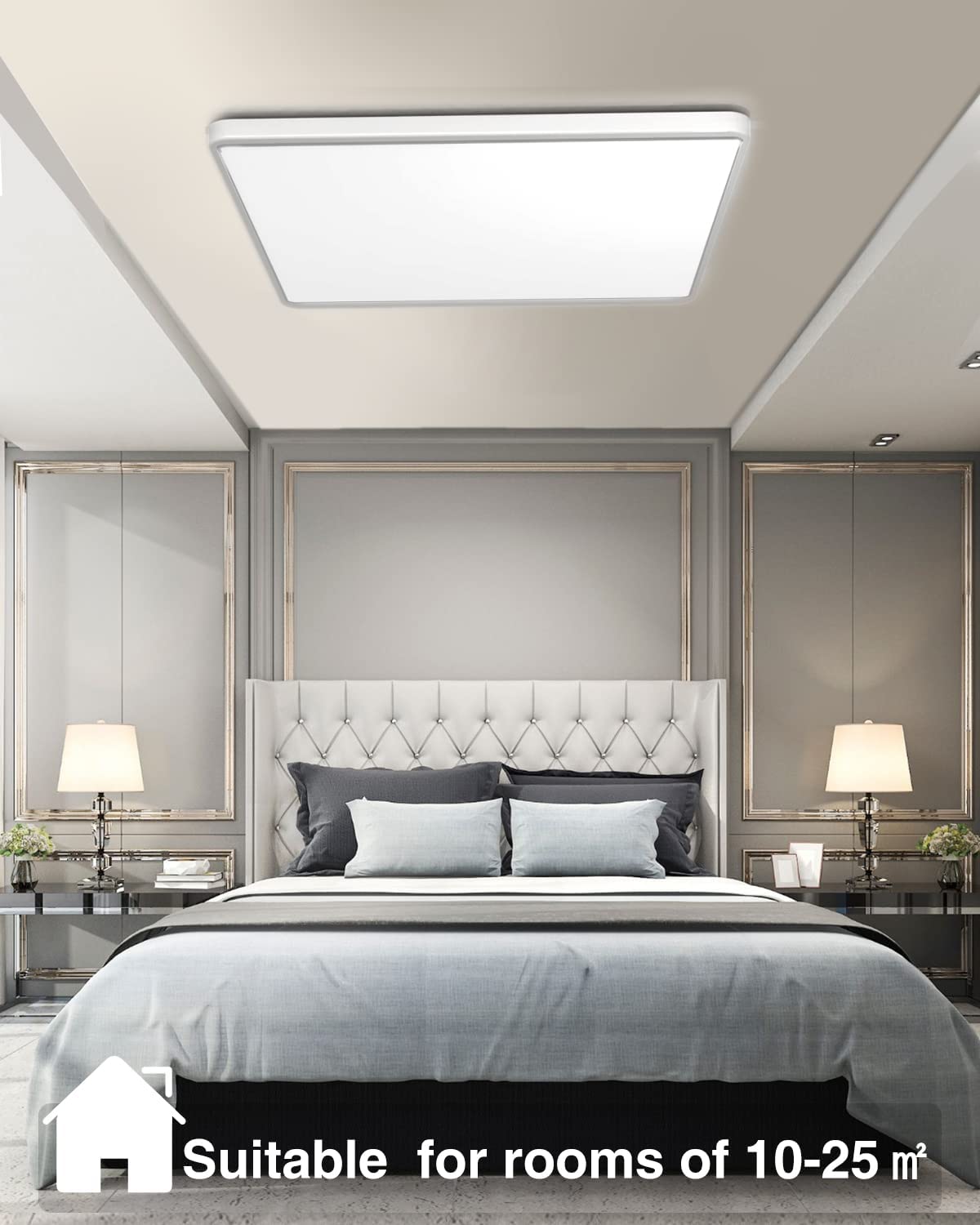 Flush Mount Square LED Ceiling Panels Modern Bright Energy Efficient Lighting