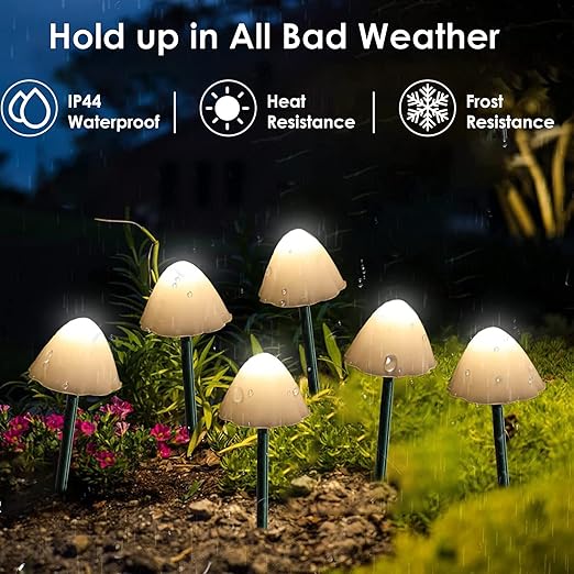 Solar Mushroom LED Garden Lights for Pathway Decoration