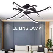 48W LED Ceiling Light – 4 Wave Dimmable Modern Light Fixture for Kitchen, Living Room, Bedroom, and More