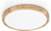 LED Ceiling Light, 12W Wood Grain Flat Small Round Nordic Flush Ceiling Light for Bedroom Living Room Kitchen Bathroom Lights
