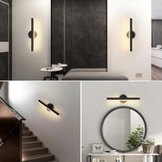 300° Rotating LED Wall Light, 12W Warm Light, Black