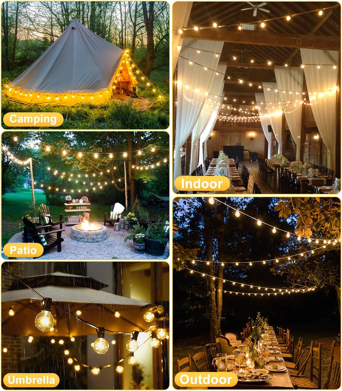 50FT Solar String Lights