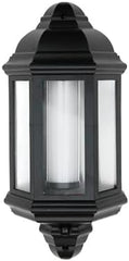 Outdoor 3-Sided Wall Half Lantern, Black, Motion Sensor, LED