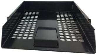 3-Tier A4 Letter Tray Document Organiser – Stackable Plastic Desktop File Holder, Black