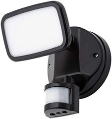 Alma Floodlight Twin LED Outdoor Fitting with PIR Motion Sensor - Black