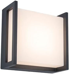 Black Rectangular Outdoor Wall Lantern - Modern Vintage Light, E27 Bulb