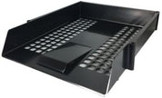 3-Tier A4 Letter Tray Document Organiser – Stackable Plastic Desktop File Holder, Black