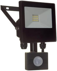 Outdoor Floodlight with Motion Sensor, Black Aluminium, 10W LED