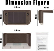 Solar Deck Lights 12 Pack – Outdoor Waterproof LED Step Lights (Warm White, Brown)