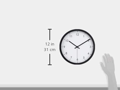 Classic 30cm Silent Wall Clock – Easy Read, Battery Operated, Round Black Design