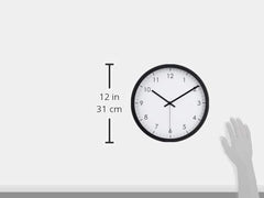 Classic 30cm Silent Wall Clock – Easy Read, Battery Operated, Round Black Design