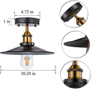 Vintage Industrial Flush Mount Ceiling Light Fixture, E27 – 2 Pack
