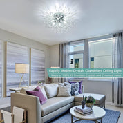 Modern Crystal Firework Ceiling Light – 6 G9 LED Chandelier