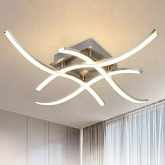 Modern LED Ceiling Light, 4-Wave Design, Dimmable Fixture for Bedroom and Hallway