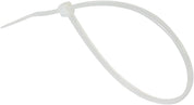 Gocableties White Cable Ties, 200mm x 2.5mm, Pack of 100, 8" Premium Nylon Zip Ties Clear/Natural, Multi-Purpose Plastic Tie Wraps, Secure Self-Locking Mechanism, for Home, Garden, Office and DIY