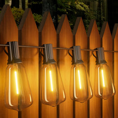 Outdoor LED String Lights - Waterproof Garden Festoon Lights for Patio, Cafe, and Party (Plastic Bulbs)