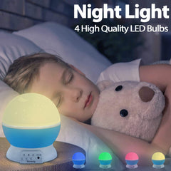 Baby Star Projector Night Light for Kids - 360° Rotation with 8 Lighting Modes