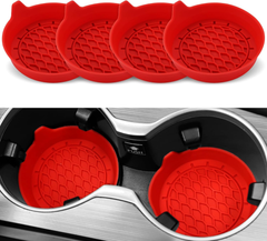 4-Pack Silicone Car Cup Holder Coasters – Universal Non-Slip Car Interior Accessories