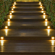 Solar Deck Lights 12 Pack – Outdoor Waterproof LED Step Lights (Warm White, Brown)