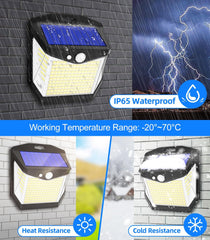 238 LED Solar Motion Sensor Light - IP65 Waterproof Outdoor Security with 270° Wide Angle Lighting