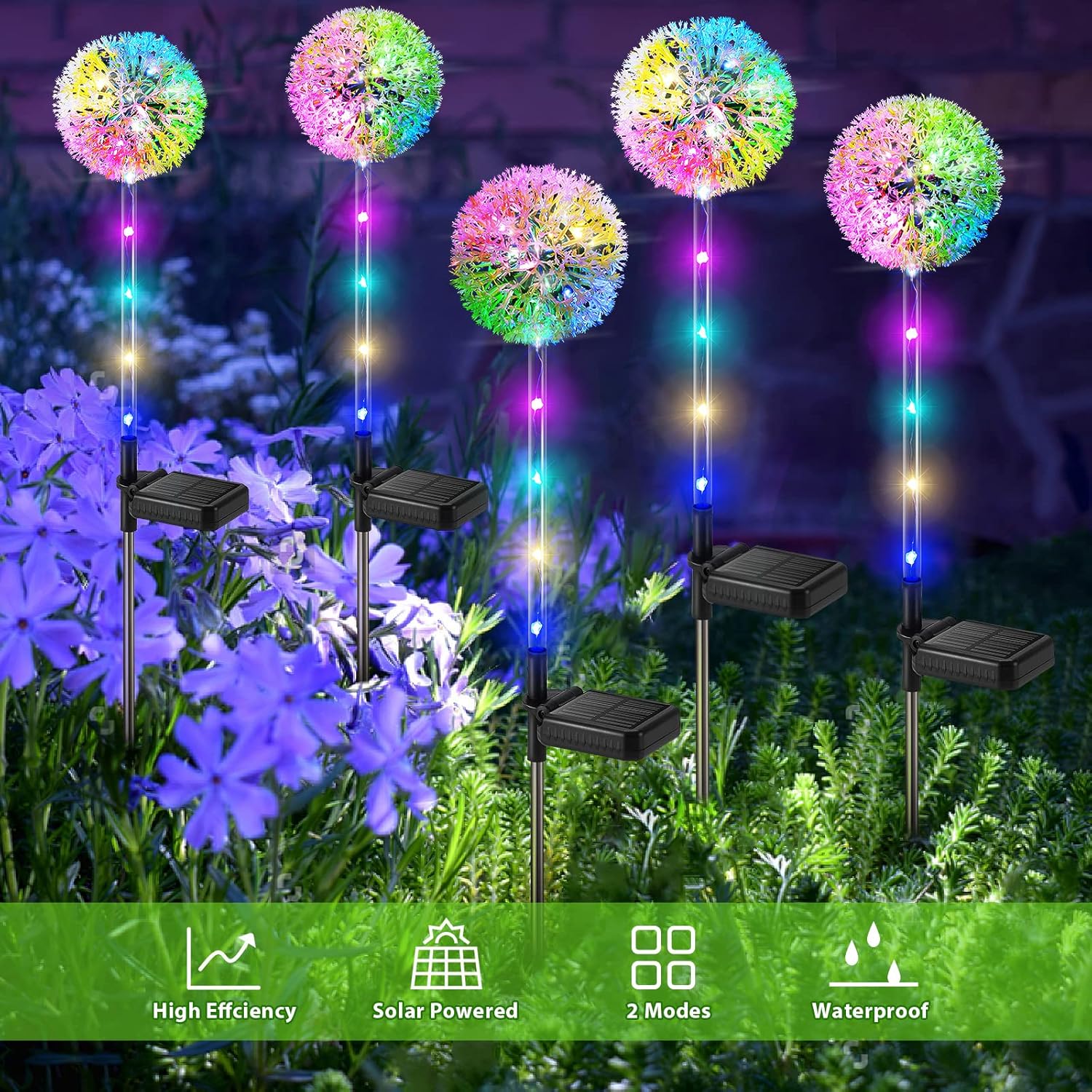 4 Pack Colorful Garden Lights