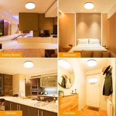 18W LED Ceiling Light - Modern Round Flush Mount for Bathroom and Kitchen