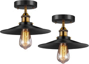 Vintage Industrial Flush Mount Ceiling Light Fixture, E27 – 2 Pack