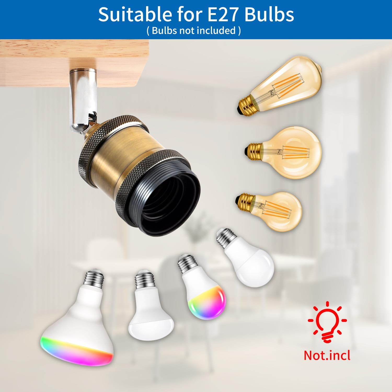 Adjustable 4 Way Ceiling Lights Fitting for Kitchen, Bedroom, and Lounge, E27 Base, Retro Style Ceiling Light Fixture