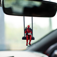 Deadpool Car Rear View Mirror Hanging Ornament – Funny Micro Landscape Decor Gift