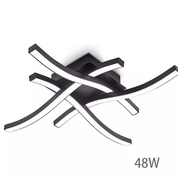48W LED Ceiling Light – 4 Wave Dimmable Modern Light Fixture for Kitchen, Living Room, Bedroom, and More