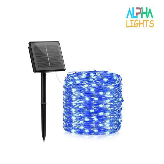 24m 200 LED Blue Solar String Lights - Perfect for Outdoor Garden Decor