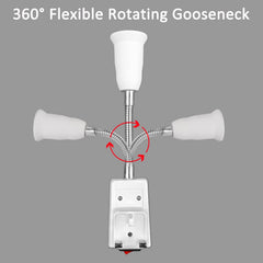 360-degree flexible rotating gooseneck with white attachments on a gray background