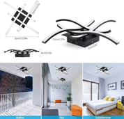 48W LED Ceiling Light – 4 Wave Dimmable Modern Light Fixture for Kitchen, Living Room, Bedroom, and More