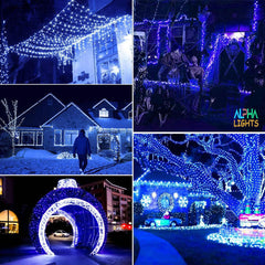 24m 200 LED Blue Solar String Lights - Perfect for Outdoor Garden Decor