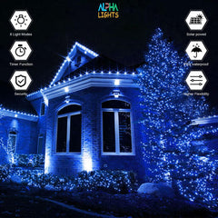 24m 200 LED Blue Solar String Lights - Perfect for Outdoor Garden Decor