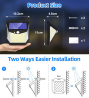 238 LED Solar Motion Sensor Light - IP65 Waterproof Outdoor Security with 270° Wide Angle Lighting