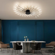 Modern 28-Head LED Ceiling Light, Flower Design Fixture