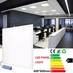 70W LED Recessed Ceiling Light Panel 600x600mm, 6500K Cool White, Ultra-Slim Design for Bedroom Lighting