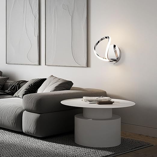 12W Halo LED Wall Light, Polished Chrome, 680 Lumens