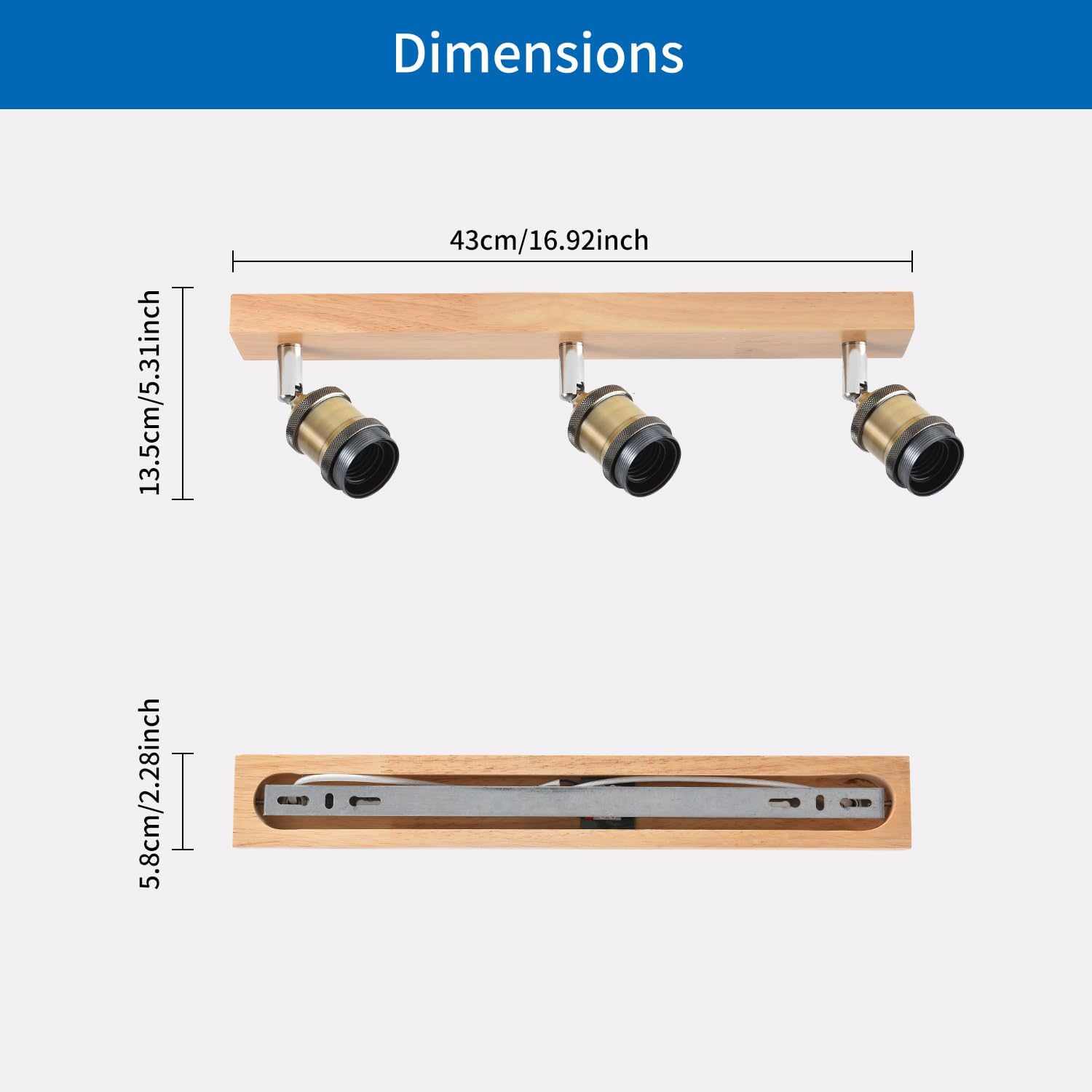 Adjustable 4 Way Ceiling Lights Fitting for Kitchen, Bedroom, and Lounge, E27 Base, Retro Style Ceiling Light Fixture